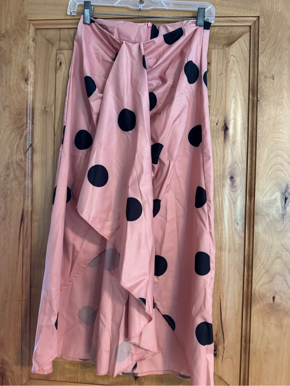 Polka dot high low midi skirt